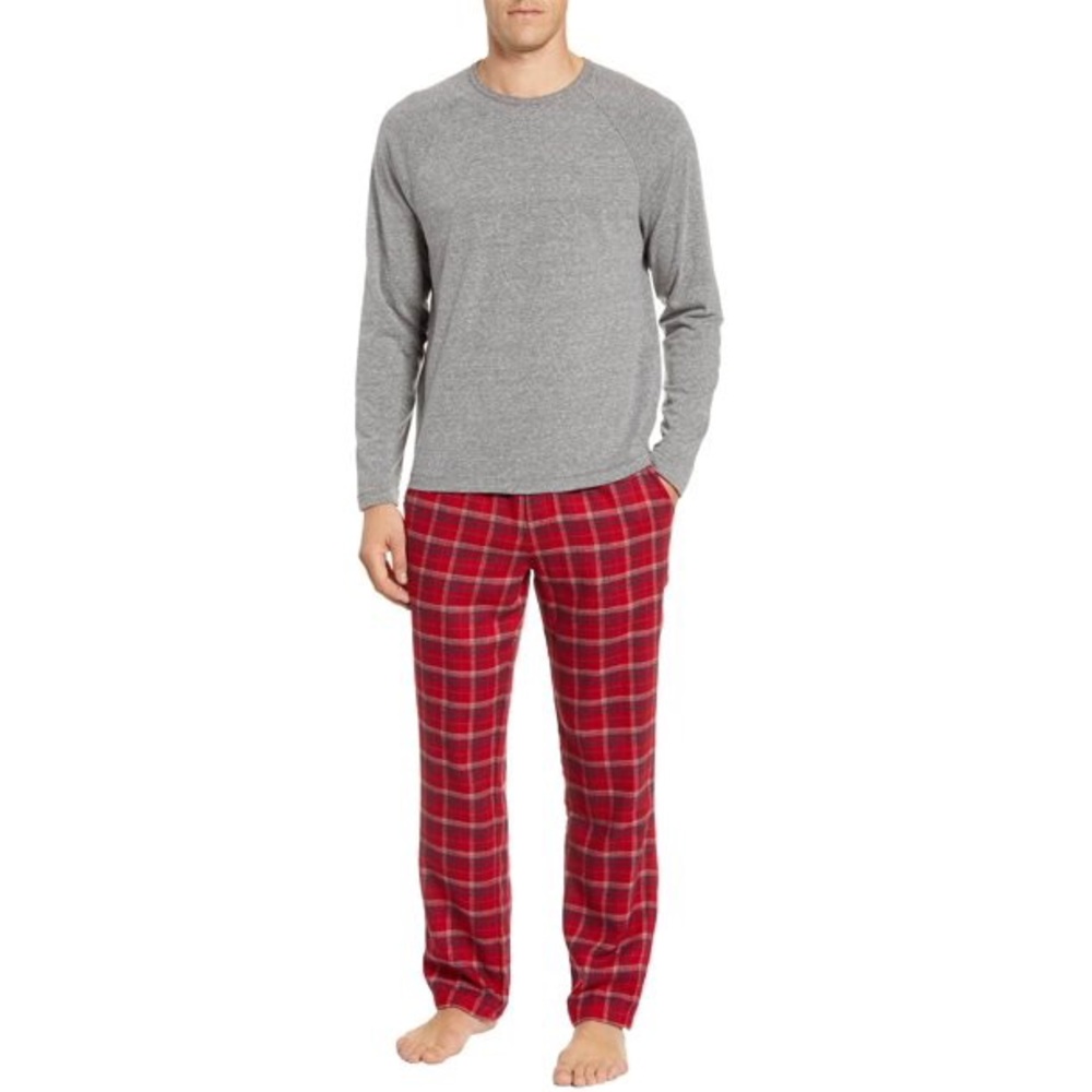 UGG Mens Boxed Pajama Set NWT Sz Small Red/Gray